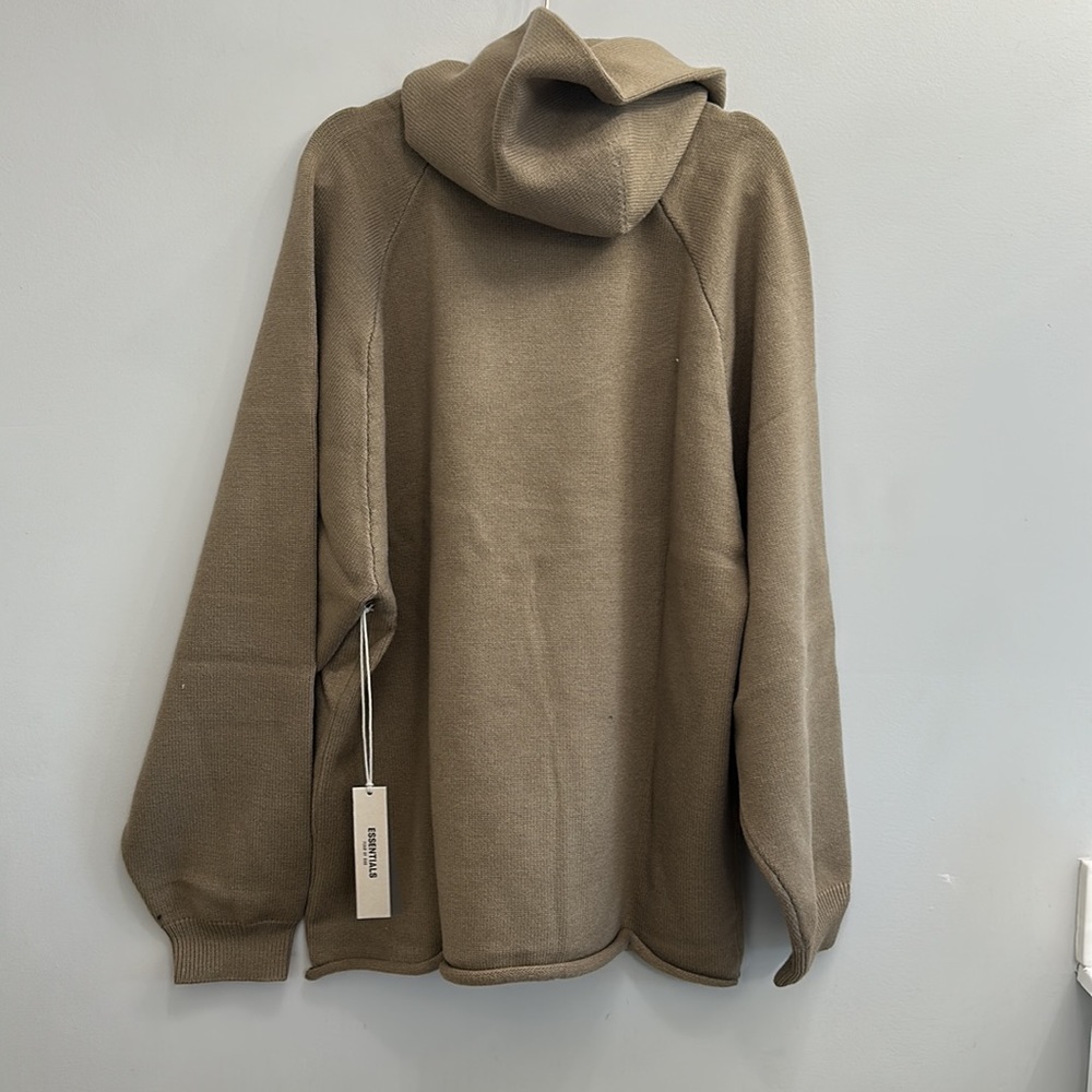 NWT Fear of God Essentials Knit Hoodie 'Oak' - Picture 8 of 8